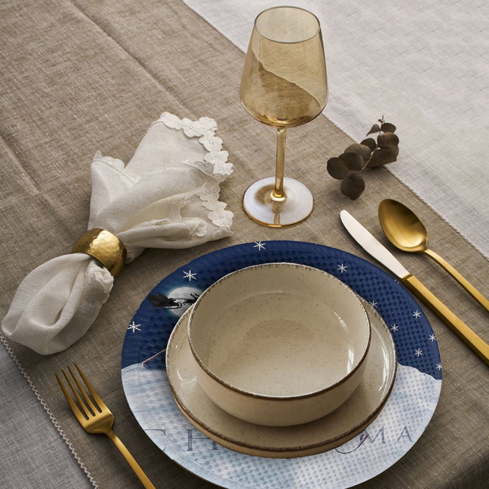 Hermia 2856Supla Mantel, 80% Poliéster / 20% Algodón, Diámetro 37 cm, Set de 4 Piezas, Lavable